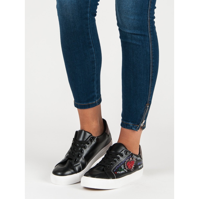 Sneakers Nere Con Stampa nero 2