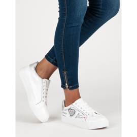 Sneakers bianche con stampa bianca grigio 2