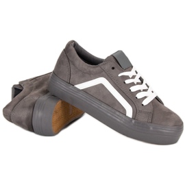 Sport Sneakers in pelle scamosciata grigie grigio 1