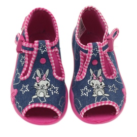 Pantofole per scarpe per bambini Befado 213p106 rosa blu navy 3