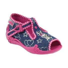 Pantofole per scarpe per bambini Befado 213p106 rosa blu navy 1