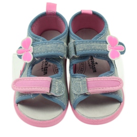 American Club Ciabatte, sandali, jeans Farfalle americane blu rosa 3