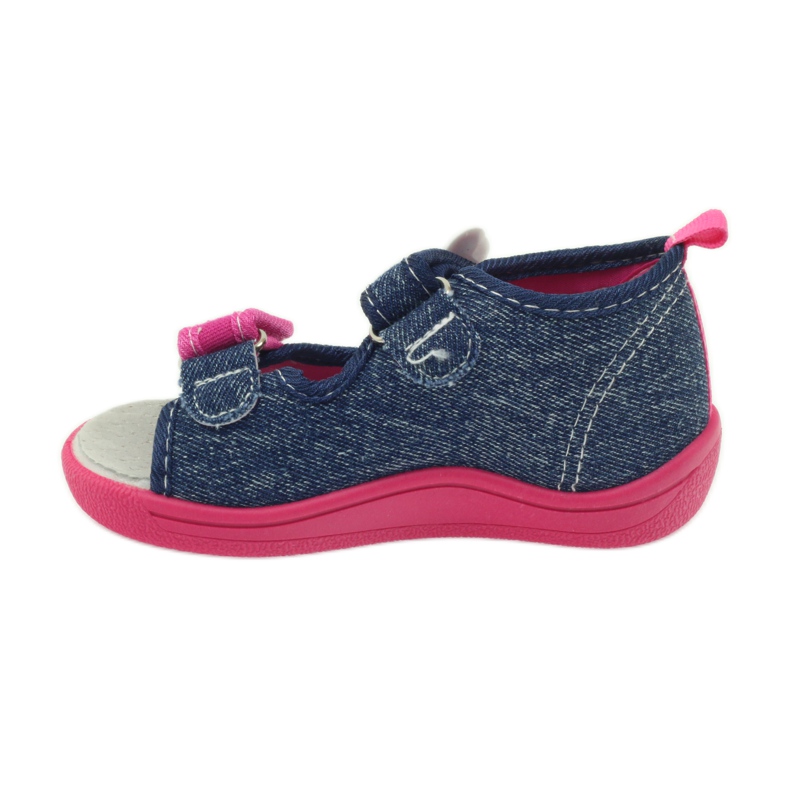 American Club Scarpe da bambino americane sandali farfalle sottopiede in pelle rosa blu navy 2
