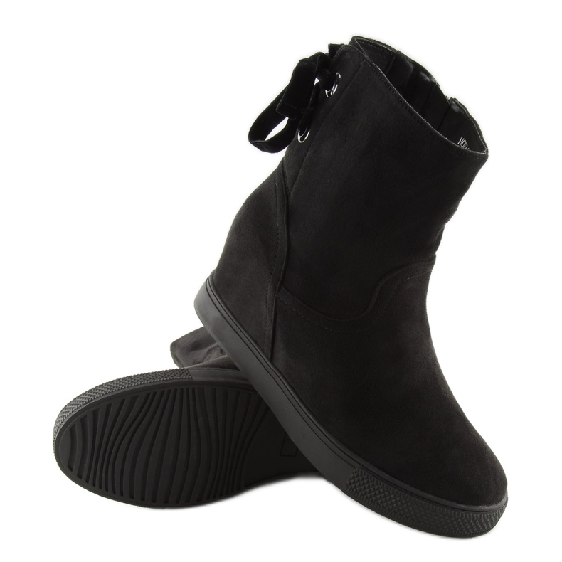 Stivali neri su una zeppa nascosta HQ886 Black nero 2