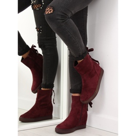 Stivali con zeppa nascosta HQ886 Claret Red rosso 1
