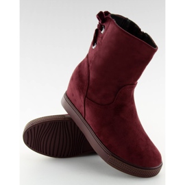 Stivali con zeppa nascosta HQ886 Claret Red rosso 2