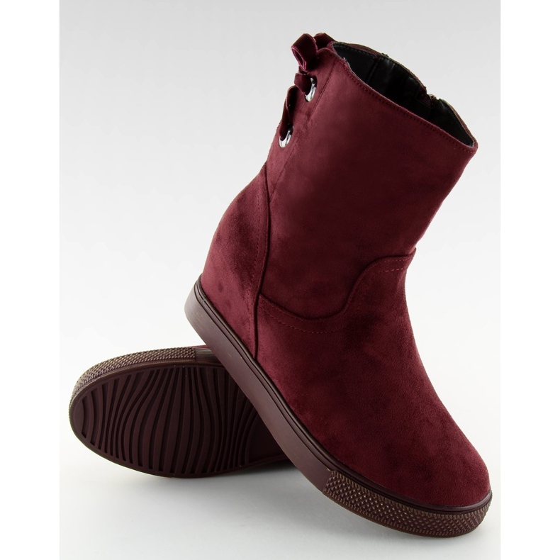 Stivali con zeppa nascosta HQ886 Claret Red rosso 2