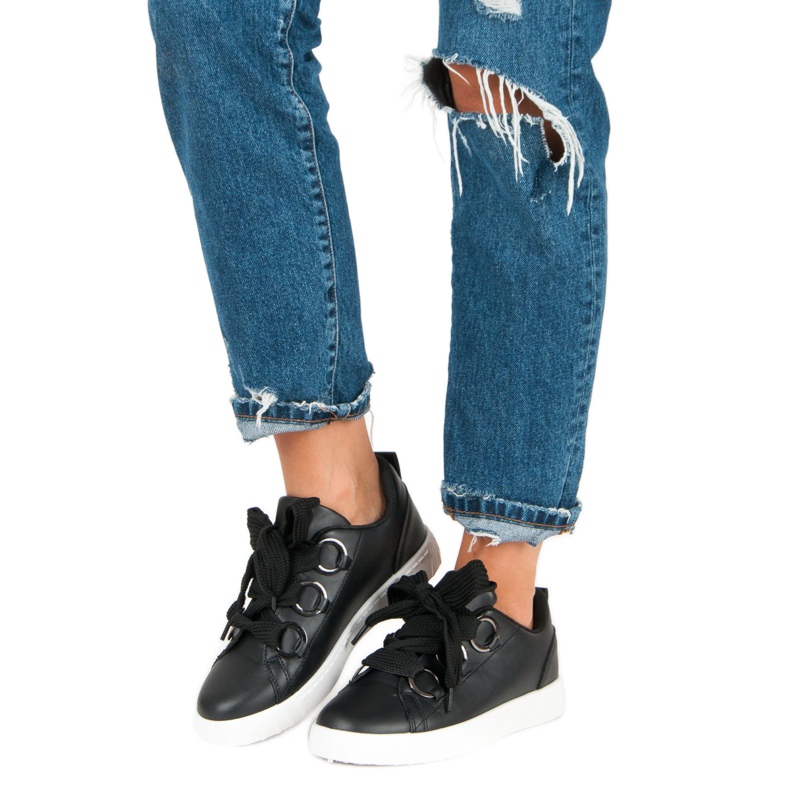 Super Me Sneakers nere con lacci nero 1