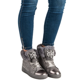 Calde scarpe da ginnastica grigio 1