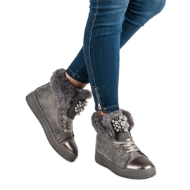 Calde scarpe da ginnastica grigio 2