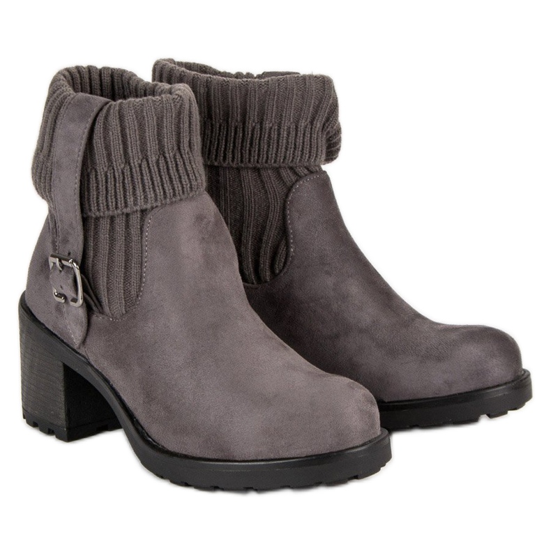 Seastar Stivali con tacco alto in camoscio grigio 1