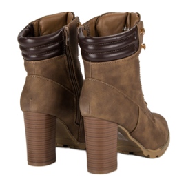 Kayla Stivaletti allacciati con tacco alto marrone 1