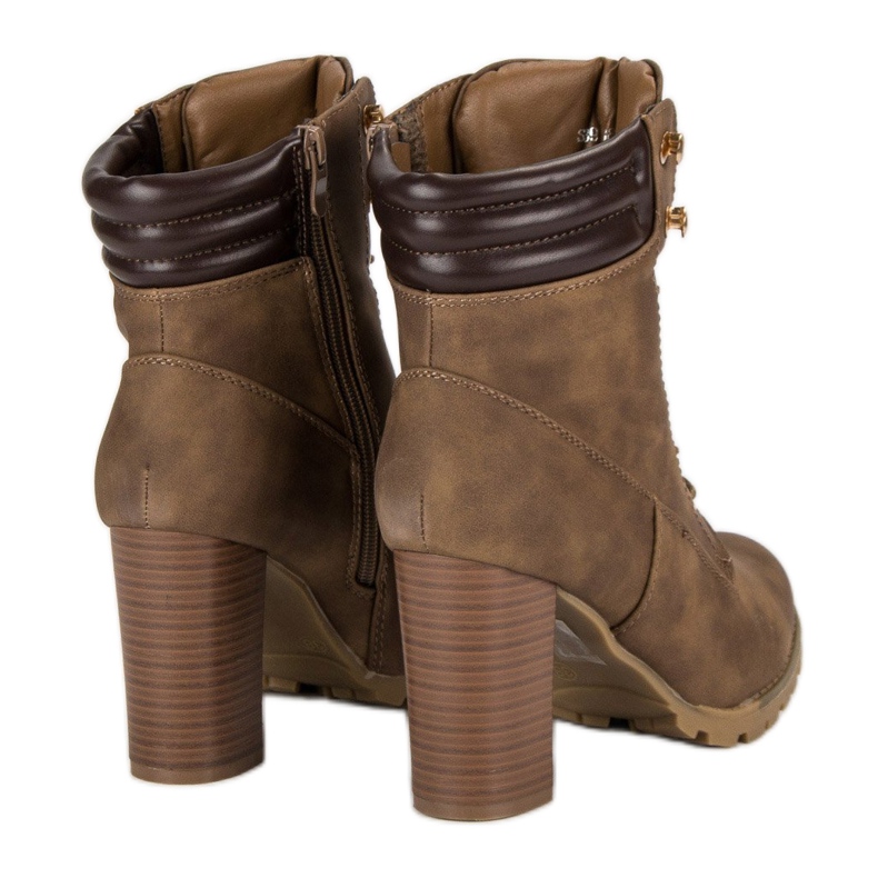 Kayla Stivaletti allacciati con tacco alto marrone 1