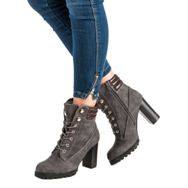 Kayla Stivaletti allacciati con tacco alto grigio 2
