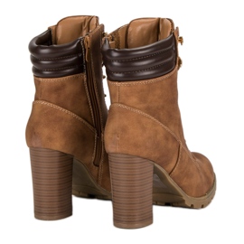 Kayla Stivaletti allacciati con tacco alto marrone 1