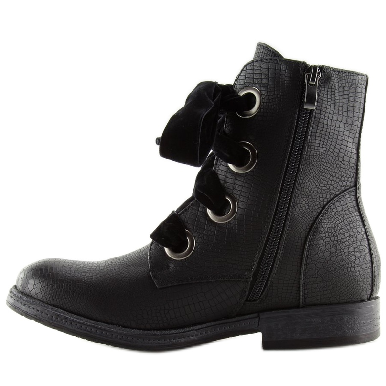 Stivali neri allacciati HFN-5505 Nero 2