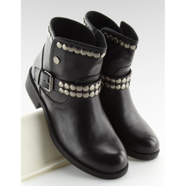 Stivali neri con borchie nere HUQ-008 Black nero 1