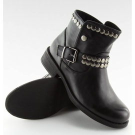 Stivali neri con borchie nere HUQ-008 Black nero 2