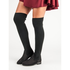 Super Me Stivali da donna aderenti nero 2