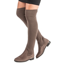 Super Me Stivali da donna aderenti marrone 1