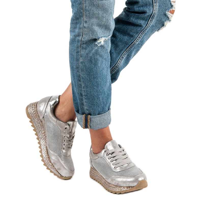 Bestelle Espadrillas con sneakers allacciate grigio 2