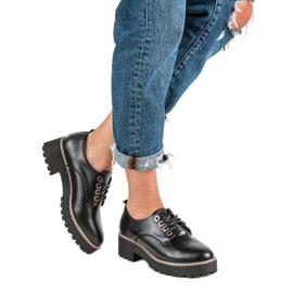 Scarpe stringate alla moda nero 2