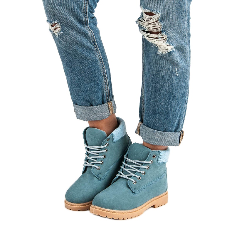 Original Walkman Shoes Stivali di pelle blu 2