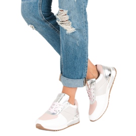 Betler Scarpe sportive pastello bianca grigio rosa 2