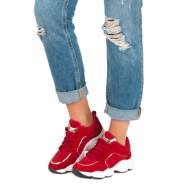 Vices Vizi per scarpe sportive in camoscio rosso 1
