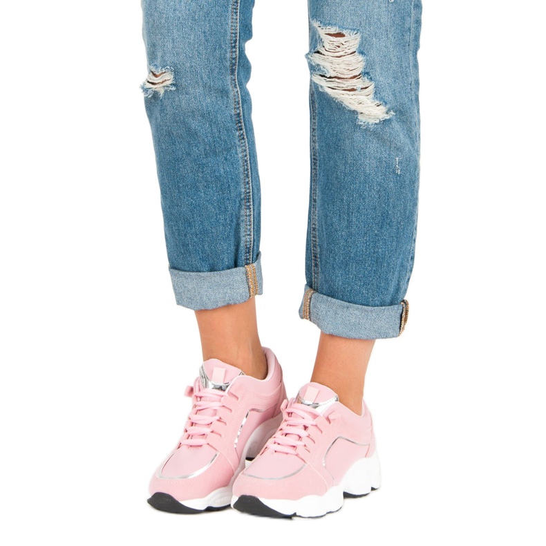 Vices Vizi per scarpe sportive in camoscio rosa 1