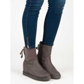 Bestelle Stivali con zeppa bordeaux grigio 1