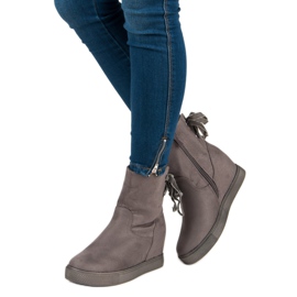 Bestelle Stivali con zeppa bordeaux grigio 2