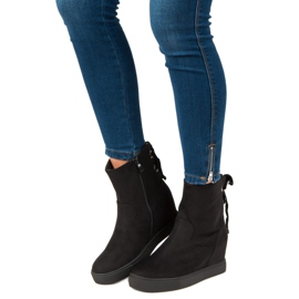 Bestelle Stivali con zeppa bordeaux nero 1