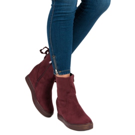 Bestelle Stivali con zeppa bordeaux multicolore rosso 2