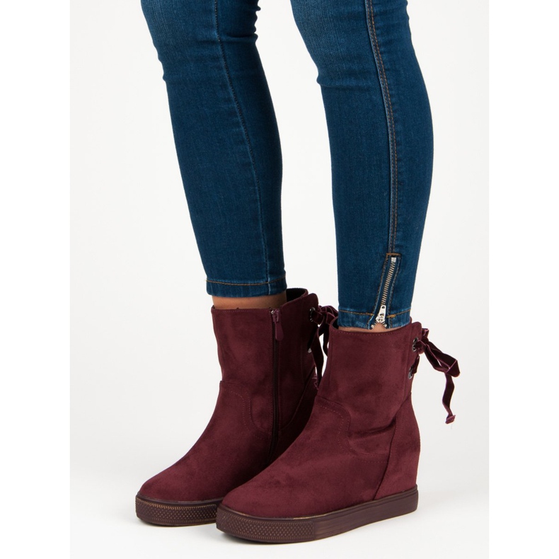 Bestelle Stivali con zeppa bordeaux multicolore rosso 1