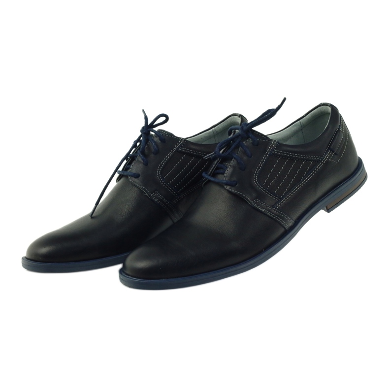 Riko Scarpe in pelle blu navy maschile 819 5