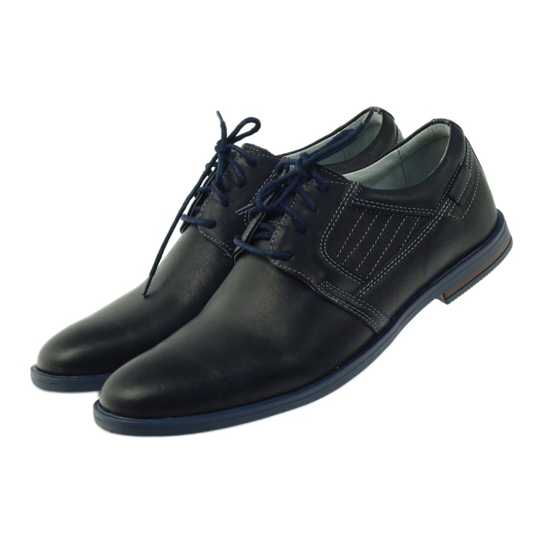 Riko Scarpe in pelle blu navy maschile 819 4