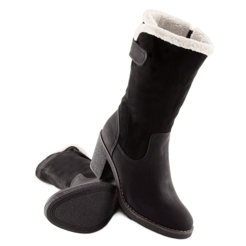 Stivali neri da donna stabile T132 Black nero 1
