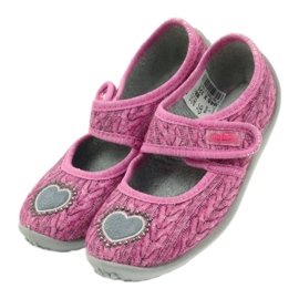 Befado scarpe per bambini ballerine pantofole 945x325 grigio rosa 4