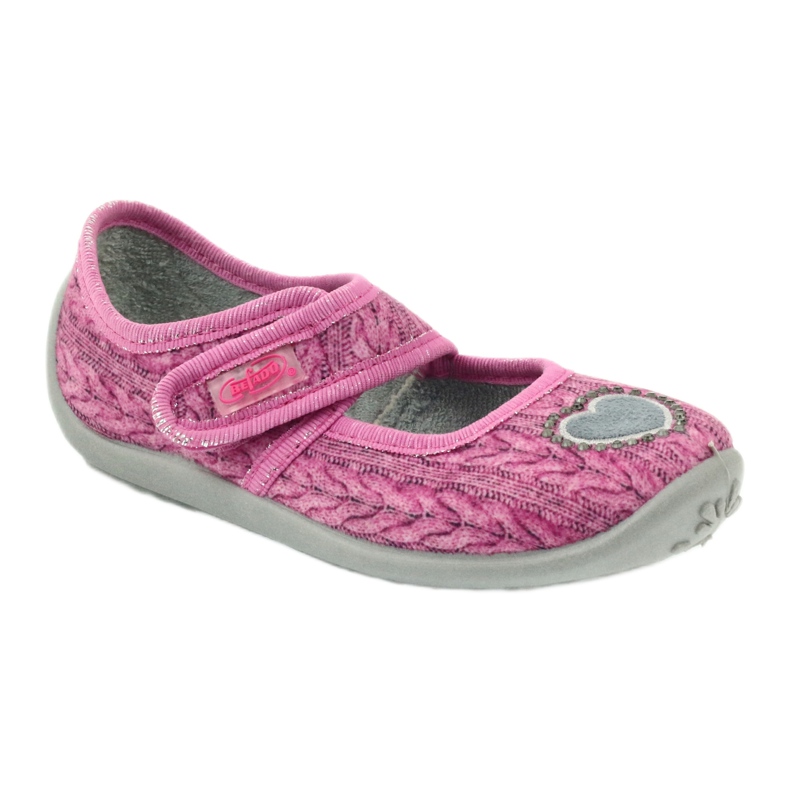 Befado scarpe per bambini ballerine pantofole 945x325 grigio rosa 1
