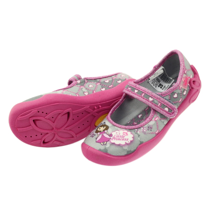 Pantofole velcro Befado 114x305 grigio rosa 5