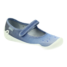 Pantofole bimba paillettes Befado 114y316 blu grigio blu navy 2
