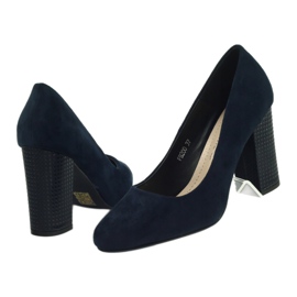 Sergio Leone Décolleté in camoscio blu navy PB200 5