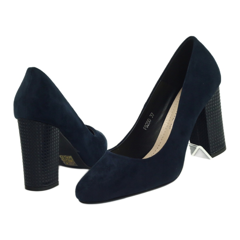 Sergio Leone Décolleté in camoscio blu navy PB200 5
