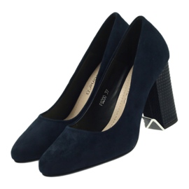 Sergio Leone Décolleté in camoscio blu navy PB200 4