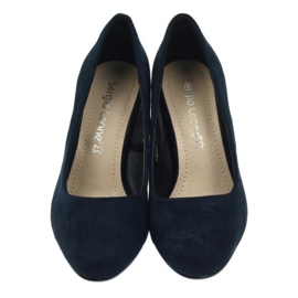 Sergio Leone Décolleté in camoscio blu navy PB200 3