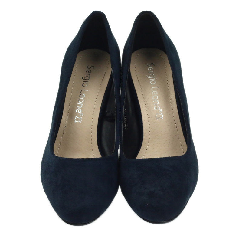 Sergio Leone Décolleté in camoscio blu navy PB200 3
