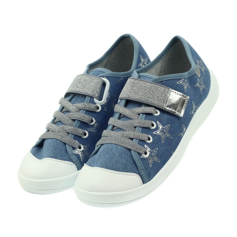 Scarpe da bambino Befado sneakers pantofole 251Q094 blu grigio 4