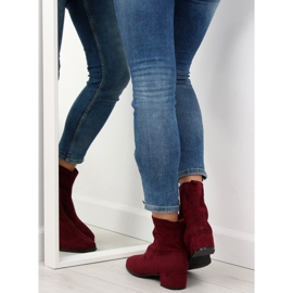Stivali con tacco basso bordeaux F184 Red rosso 2