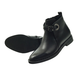Edeo Stivali in pelle nera da donna isolati con polare 3243 nero 4